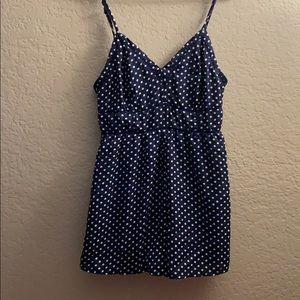 Navy blue with Polka Dot Romper